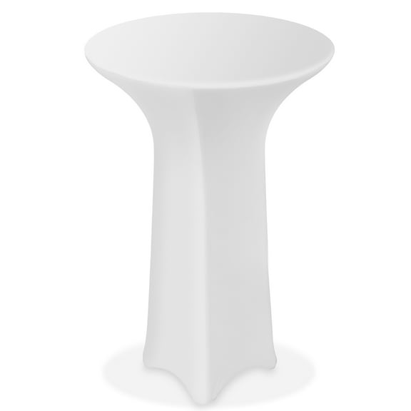Lann's Linens - 36" Round Highboy Cocktail Table Cover, Stretch Spandex Fitted Tablecloth - White