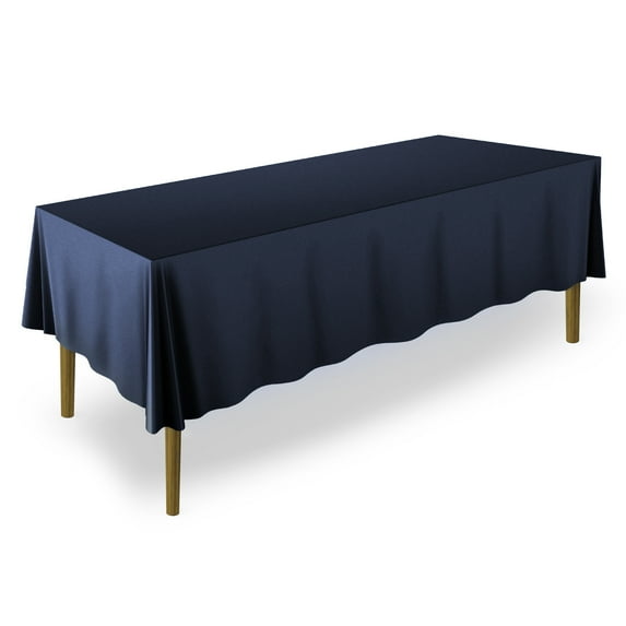 Lann's Linens 5 Pack 60 x 102 Inch Rectangular Tablecloth, Washable Polyester Fabric Table Cloth for Dining Tables, Restaurants, Weddings - Navy Blue