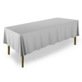 thumbnail image 1 of Lann's Linens 5 Pack 60 x 102 Inch Rectangular Tablecloth, Washable Polyester Fabric Table Cloth for Dining Tables, Restaurant, Weddings - Silver Gray, 1 of 7