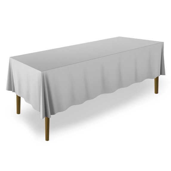 Lann's Linens 5 Pack 60 x 102 Inch Rectangular Tablecloth, Washable Polyester Fabric Table Cloth for Dining Tables, Restaurant, Weddings - Silver Gray