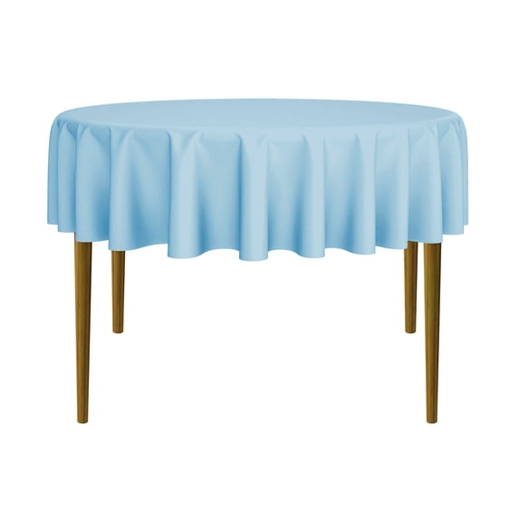 Lann's Linens - 5 Premium 70" Round Tablecloths for Wedding/Banquet/Restaurant - Polyester Fabric Table Cloths - Baby Blue