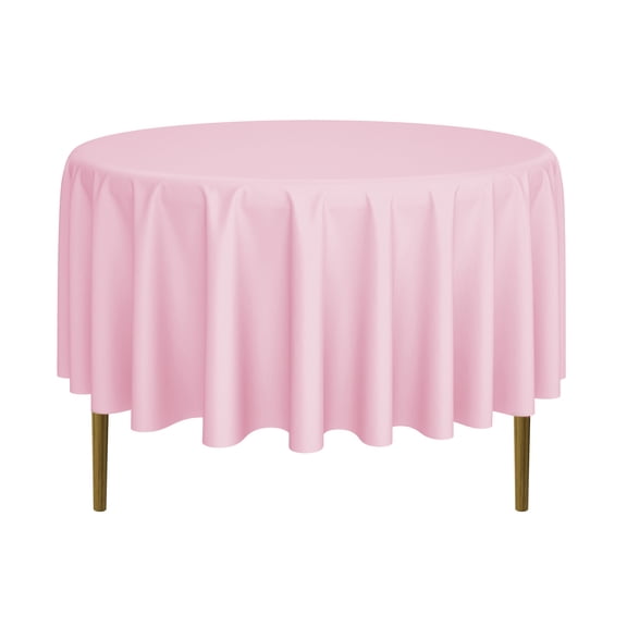 Lann's Linens - 5 Premium 90" Round Tablecloths for Wedding/Banquet/Restaurant - Polyester Fabric Table Cloths - Pink