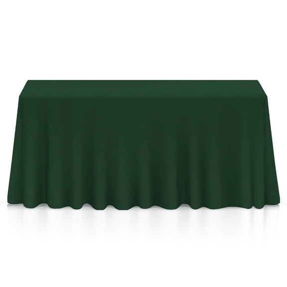 Lann's Linens 5 Pack 90 x 132 Inch Rectangular Tablecloth, Washable Polyester Fabric Table Cloth for Dining Table, Restaurant, Wedding - Hunter Green