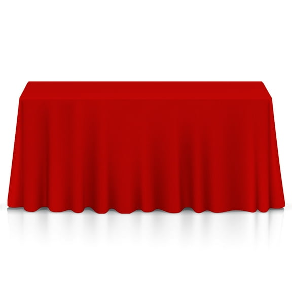 Lann's Linens 5 Pack 90 x 132 Inch Rectangular Tablecloth, Washable Polyester Fabric Table Cloth for Dining Tables, Restaurants, Weddings - Red