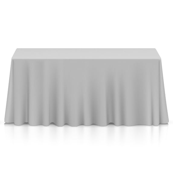 Lann's Linens 5 Pack 90 x 132 Inch Rectangular Tablecloth, Washable Polyester Fabric Table Cloth for Dining Tables, Restaurant, Weddings - Silver Gray