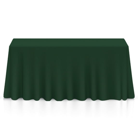 Lann's Linens 5 Pack 90 x 156 Inch Rectangular Tablecloth, Washable Polyester Fabric Table Cloth for Dining Table, Restaurant, Wedding - Hunter Green