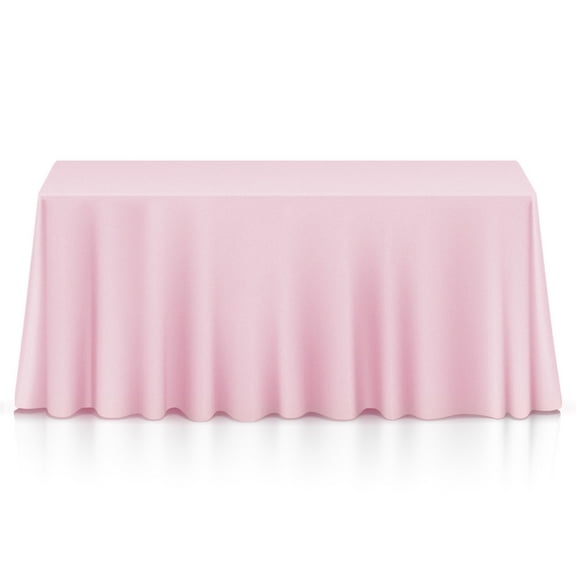 Lann's Linens 5 Pack 90 x 156 Inch Rectangular Tablecloth, Washable Polyester Fabric Table Cloth for Dining Tables, Restaurants, Weddings - Pink