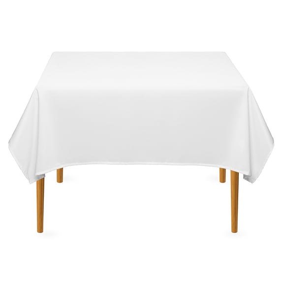 Lann's Linens - 54" Square Premium Tablecloth for Wedding / Banquet / Restaurant - Polyester Fabric Table Cloth - White