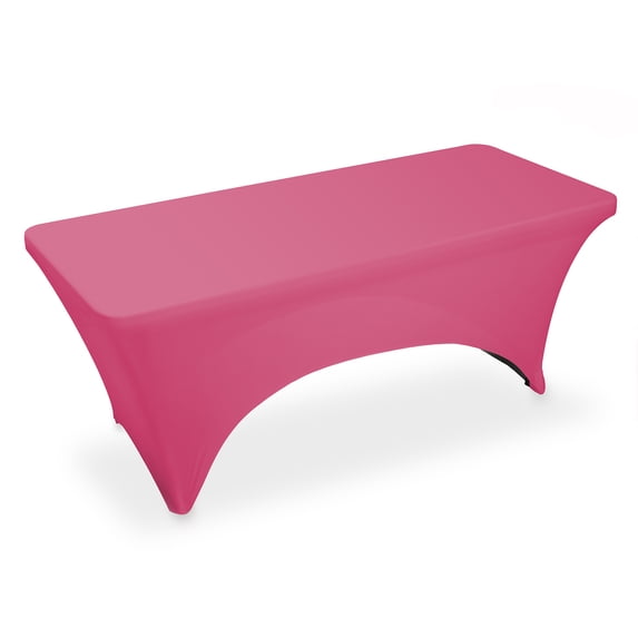 Lann's Linens 6' Fitted Spandex Tablecloth for 72" x 30" Rectangular Tables, Fuchsia