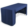 thumbnail image 1 of Lann's Linens 6' Trade Show Table Cover, Navy Blue - Open Back Fitted Tablecloth, 1 of 7