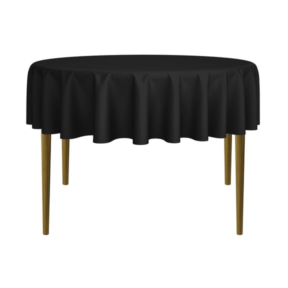 Lann's Linens - 70" Round Premium Tablecloth for Wedding / Banquet / Restaurant - Polyester Fabric Table Cloth - Black