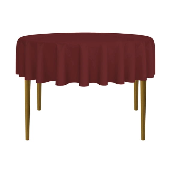 Lann's Linens - 70" Round Premium Tablecloth for Wedding / Banquet / Restaurant - Polyester Fabric Table Cloth - Burgundy