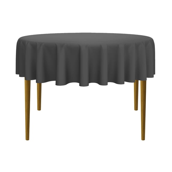 Lann's Linens - 70" Round Premium Tablecloth for Wedding / Banquet / Restaurant - Polyester Fabric Table Cloth - Dark Gray