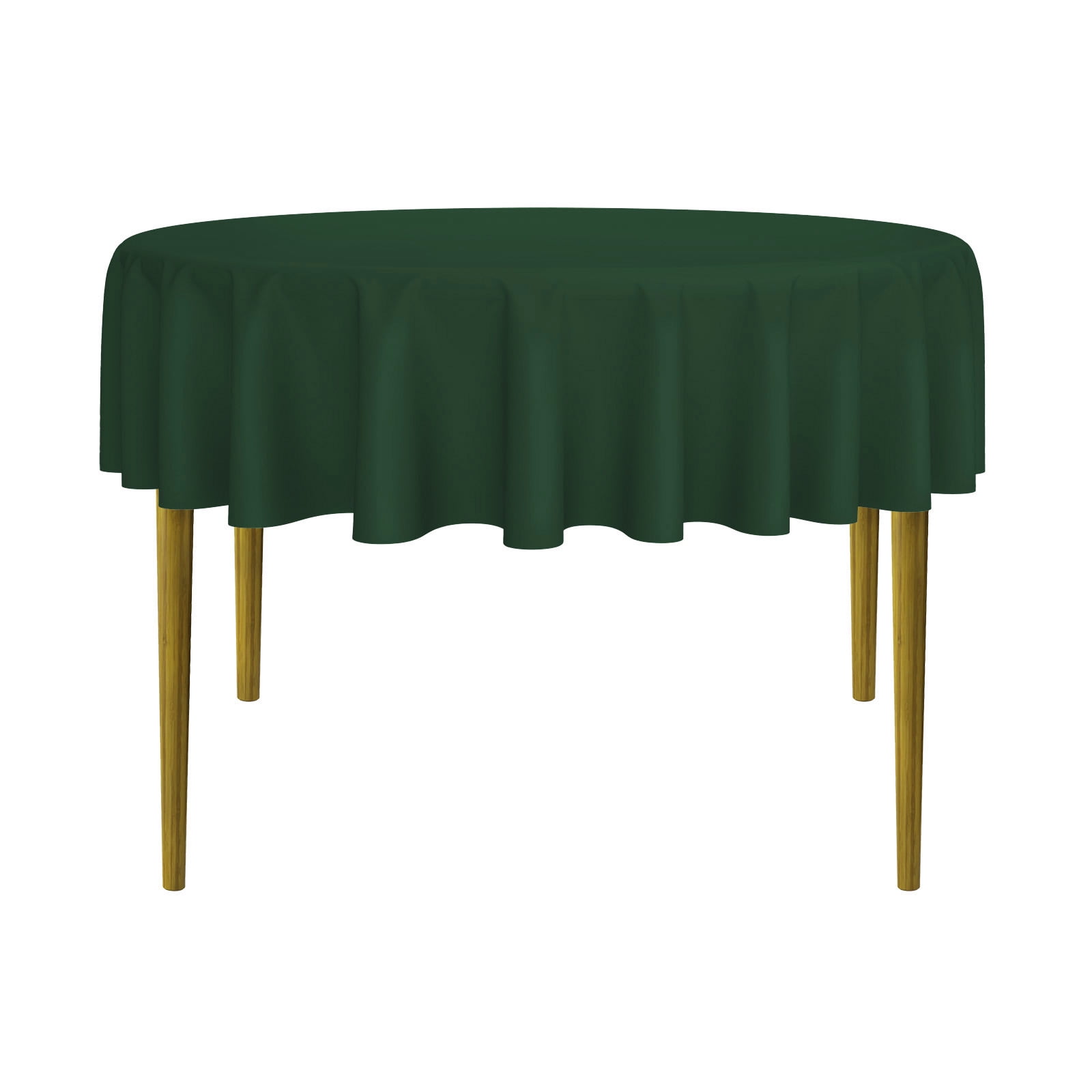 Hunter Green 70-Inch Round Polyester Fabric Tablecloth