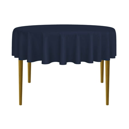 Lann's Linens - 70" Round Premium Tablecloth for Wedding / Banquet / Restaurant - Polyester Fabric Table Cloth - Navy Blue