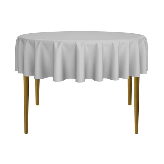 Lann's Linens - 70" Round Premium Tablecloth for Wedding / Banquet / Restaurant - Polyester Fabric Table Cloth - Silver