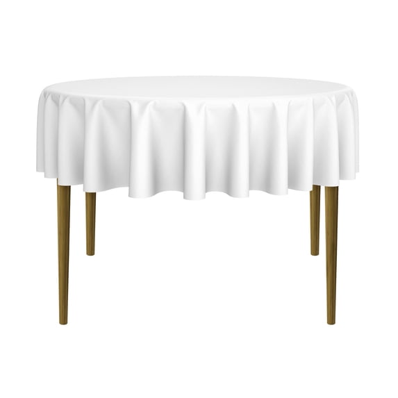 Lann's Linens - 70" Round Premium Tablecloth for Wedding / Banquet / Restaurant - Polyester Fabric Table Cloth - White