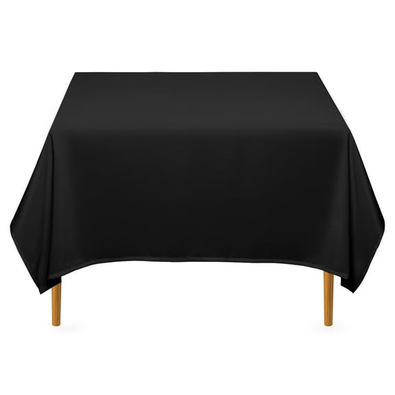 Lann's Linens - 70" Square Premium Tablecloth for Wedding / Banquet / Restaurant - Polyester Fabric Table Cloth - Black