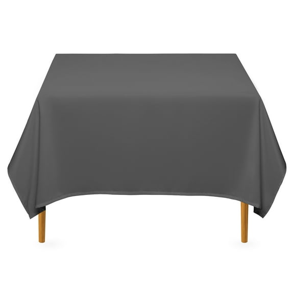 Lann's Linens - 70" Square Premium Tablecloth for Wedding / Banquet / Restaurant - Polyester Fabric Table Cloth - Dark Gray