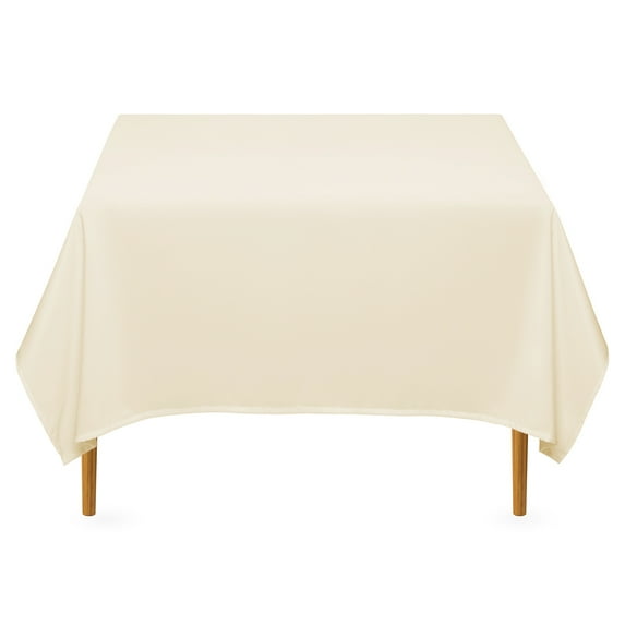Lann's Linens - 70" Square Premium Tablecloth for Wedding / Banquet / Restaurant - Polyester Fabric Table Cloth - Ivory