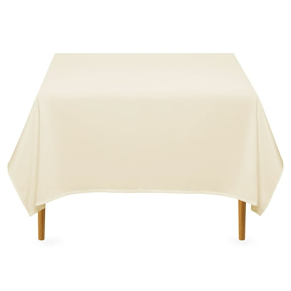 Lann's Linens - 70" Square Premium Tablecloth for Wedding / Banquet / Restaurant - Polyester Fabric Table Cloth - Ivory