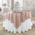 thumbnail image 1 of Lann's Linens 72" x 72" Rose Gold Sequin Tablecloth Overlay, Sparkly Square Table Cloth for Wedding, Party, Banquet, 1 of 5