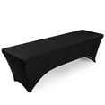 thumbnail image 1 of Lann's Linens 8' Fitted Spandex Tablecloth for 96" x 30" Rectangular Tables, Black, 1 of 3