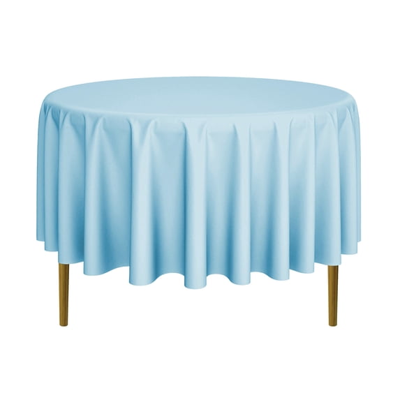 Lann's Linens - 90" Round Premium Tablecloth for Wedding / Banquet / Restaurant - Polyester Fabric Table Cloth - Baby Blue