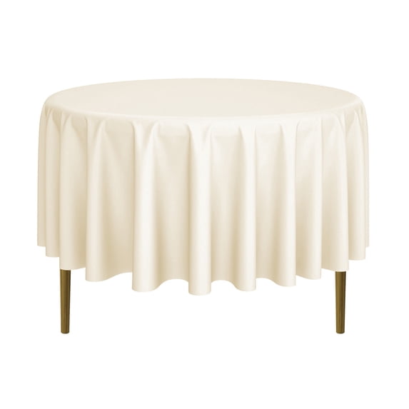 Lann's Linens - 90" Round Premium Tablecloth for Wedding / Banquet / Restaurant - Polyester Fabric Table Cloth - Ivory