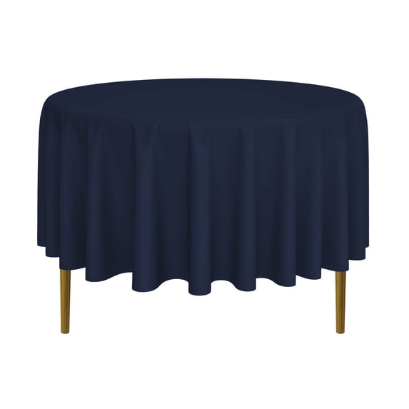 Lann's Linens - 90" Round Premium Tablecloth for Wedding / Banquet / Restaurant - Polyester Fabric Table Cloth - Navy Blue