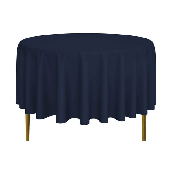 Lann's Linens - 90" Round Premium Tablecloth for Wedding / Banquet / Restaurant - Polyester Fabric Table Cloth - Navy Blue