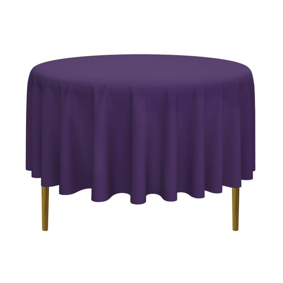Lann's Linens - 90" Round Premium Tablecloth for Wedding / Banquet / Restaurant - Polyester Fabric Table Cloth - Purple