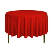 Lann's Linens - 90" Round Premium Tablecloth for Wedding / Banquet / Restaurant - Polyester Fabric Table Cloth - Red