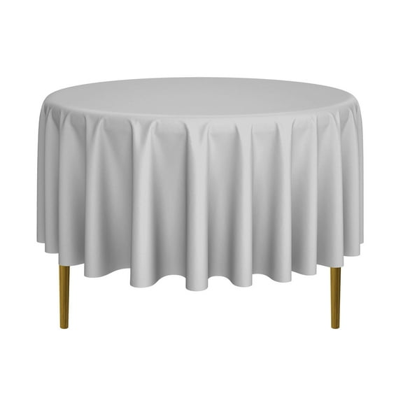 Lann's Linens - 90" Round Premium Tablecloth for Wedding / Banquet / Restaurant - Polyester Fabric Table Cloth - Silver Gray