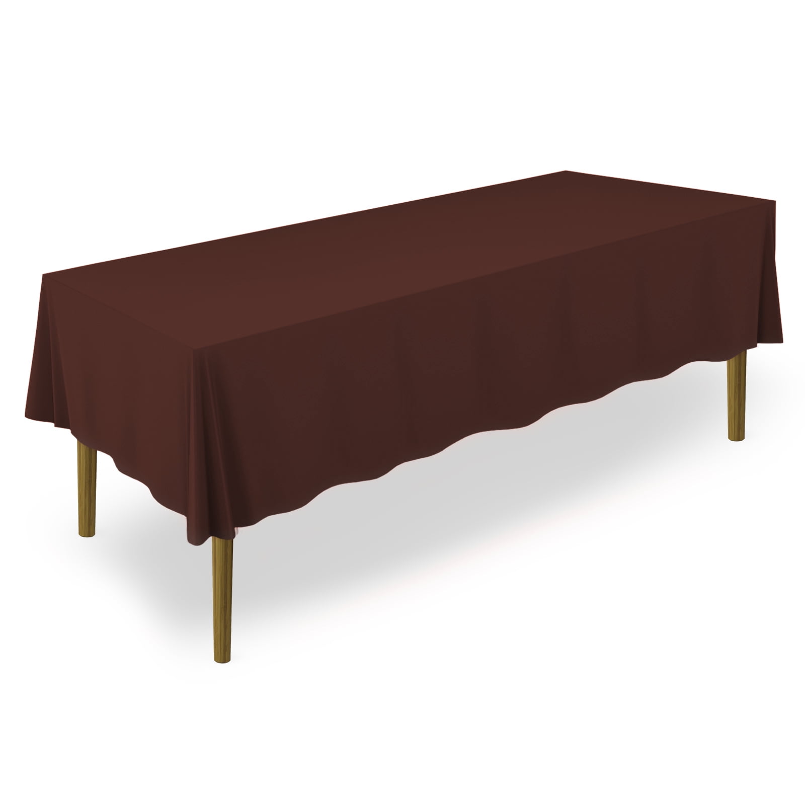 Elegant Chocolate Brown Polyester Rectangular Tablecloth 60 x 102 Inches