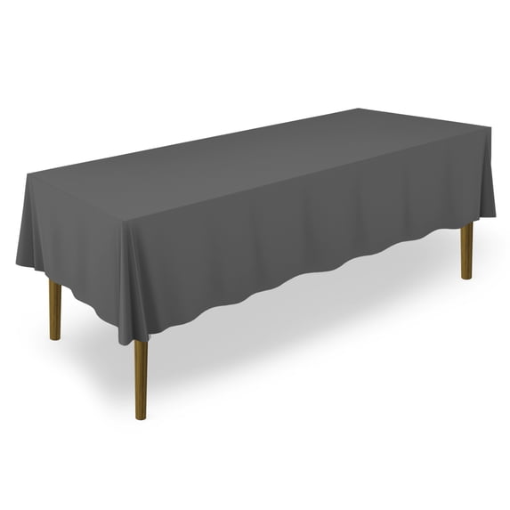 Lann's Linens Polyester Tablecloth - 60" x 102" Rectangular - Dark Gray