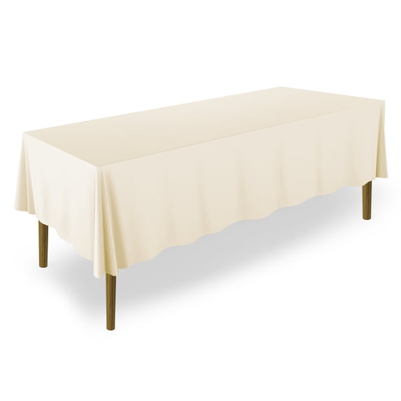 10 Pack - Lann's Linens Polyester Tablecloth - 60" x 102" Rectangular - Ivory