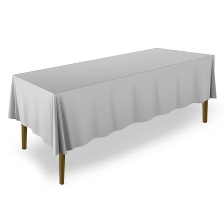 Lann's Linens Polyester Tablecloth - 60" x 102" Rectangular - Silver