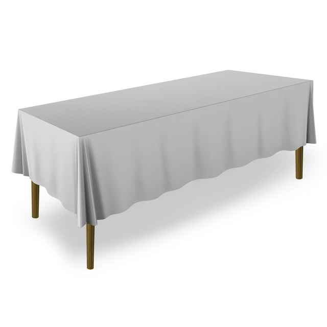 Lann's Linens Polyester Tablecloth - 60" x 102" Rectangular - Silver