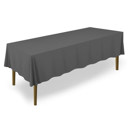 Lann's Linens Polyester Tablecloth - 60" x 126" Rectangular - Dark Gray