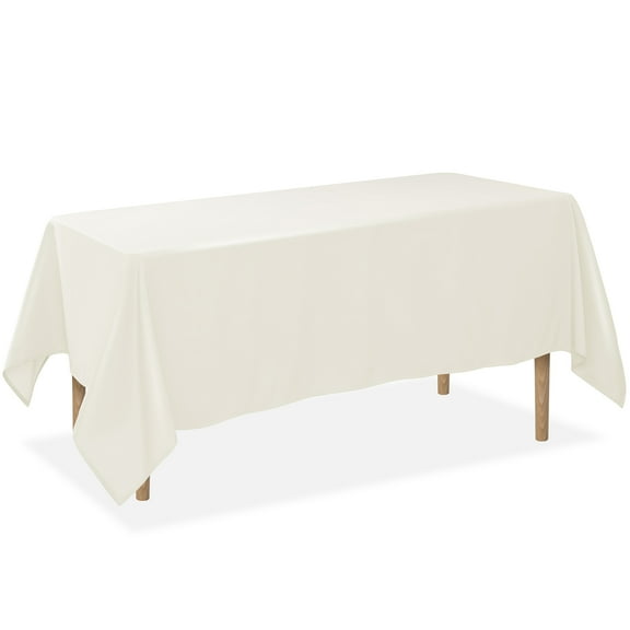 Lann's Linens Polyester Tablecloth - 60" x 126" Rectangular - Ivory