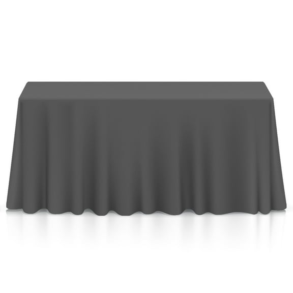 Lann's Linens Polyester Tablecloth - 90" x 132" Rectangular - Dark Gray