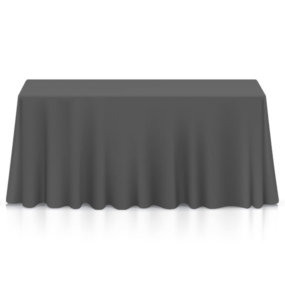 Lann's Linens Polyester Tablecloth - 90" x 132" Rectangular - Dark Gray