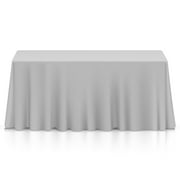 Lann's Linens Polyester Tablecloth - 90" x 132" Rectangular - Silver