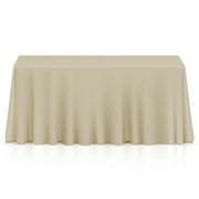 Lann's Linens Polyester Tablecloth - 90" x 156" Rectangular - Beige