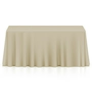 Lann's Linens Polyester Tablecloth - 90" x 156" Rectangular - Beige