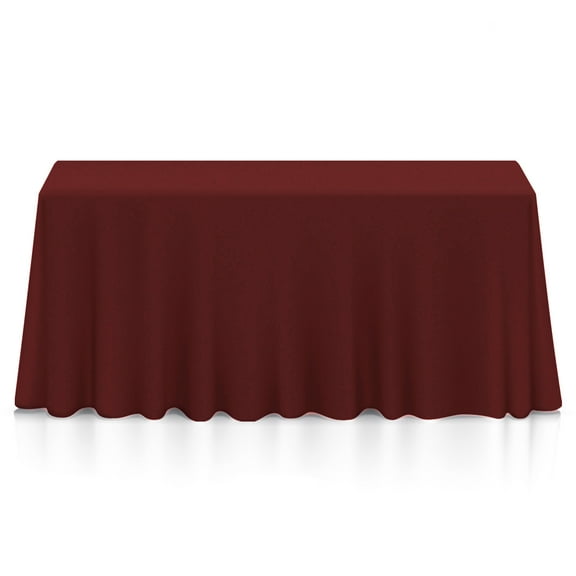 Lann's Linens Polyester Tablecloth - 90" x 156" Rectangular - Burgundy