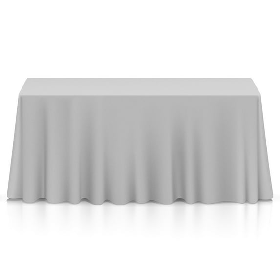 10 Pack - Lann's Linens Polyester Tablecloth - 90" x 156" Rectangular - Silver
