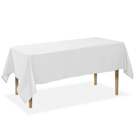 Lann's Linens Polyester Tablecloth - 90" x 156" Rectangular - Silver