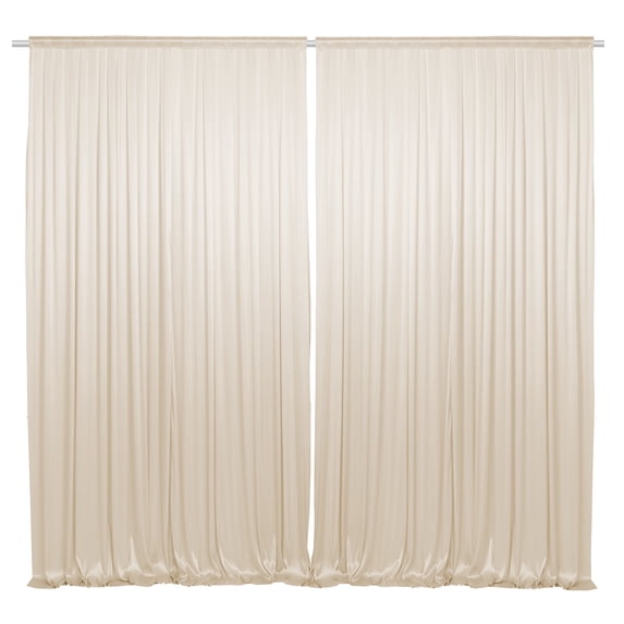Lann's Linens Set of 2 Photography Backdrop Curtains, 5ft x 10ft Ivory Wedding Photo Background